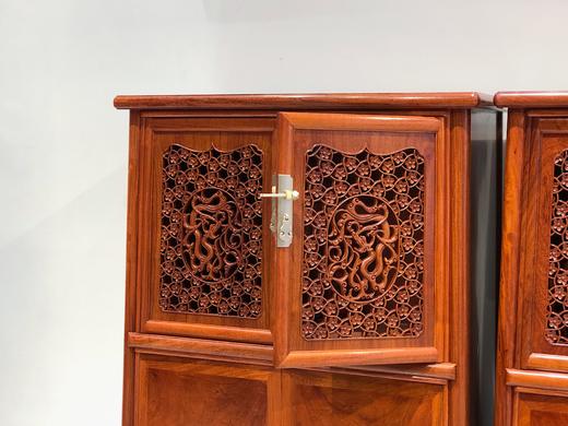 红桥红  家具严选  缅甸花梨（大果紫檀）  【165 透雕梅龙 圆角柜】 商品图3