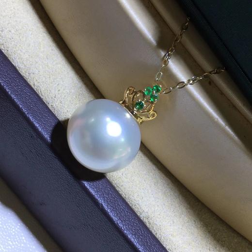 澳白皇冠吊坠1314mm近正圆几乎无暇品质光滑干净澳白