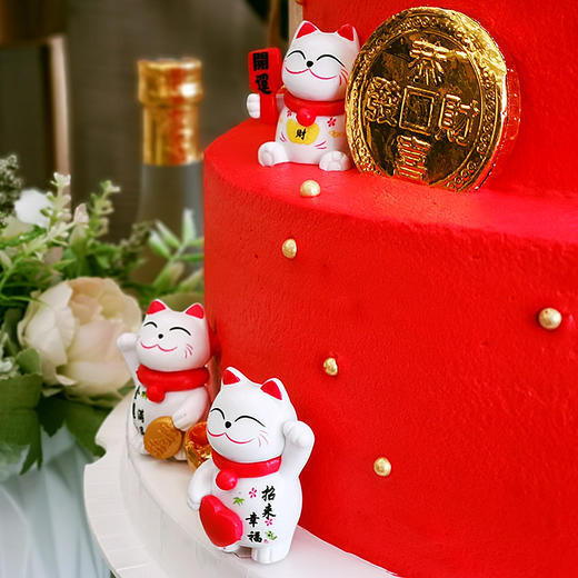 新年蛋糕【甜久荟 招财猫二款】 招财进宝 日进斗金 新年、开业、庆典、祝福  纯动物鲜奶 0添加 低糖 好吃又健康祝福祝寿蛋糕 商品图1