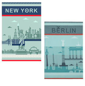 法国家纺COUCKE蔻合厨房用巾茶巾环球旅行系列NSDE-Tea Towel-Berlin/NSDE-Tea Towel-NewYork