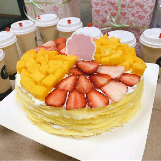 7寸2磅草莓芒果双拼千层下午茶 - 贝胜客手工蛋糕