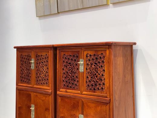 红桥红  家具严选  缅甸花梨（大果紫檀）  【165 透雕梅龙 圆角柜】 商品图2