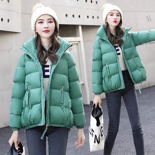 WZNH-ZRX9069时尚气质拉链门襟立领2020冬季百搭短款棉衣 商品图2