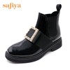 safiya索菲娅方扣加绒切尔西靴冬网红舒适粗跟女靴SF94118227 商品缩略图1
