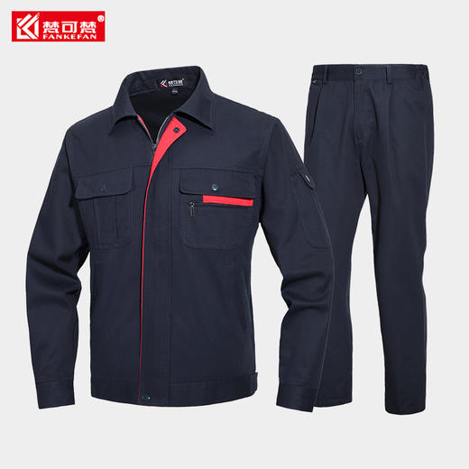 纯棉工作服套装男士春秋工厂车间劳保汽修工地建筑耐磨厂服定制 商品图0