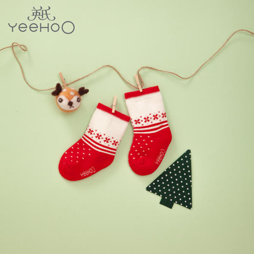 英氏婴儿袜子男女宝宝柔软防滑针织厚袜YIWBJ30011A01 商品图0