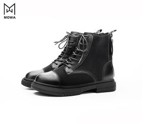 墨瓦亲子viva飞织牛皮马丁靴