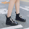 safiya索菲娅方扣加绒切尔西靴冬网红舒适粗跟女靴SF94118227 商品缩略图0