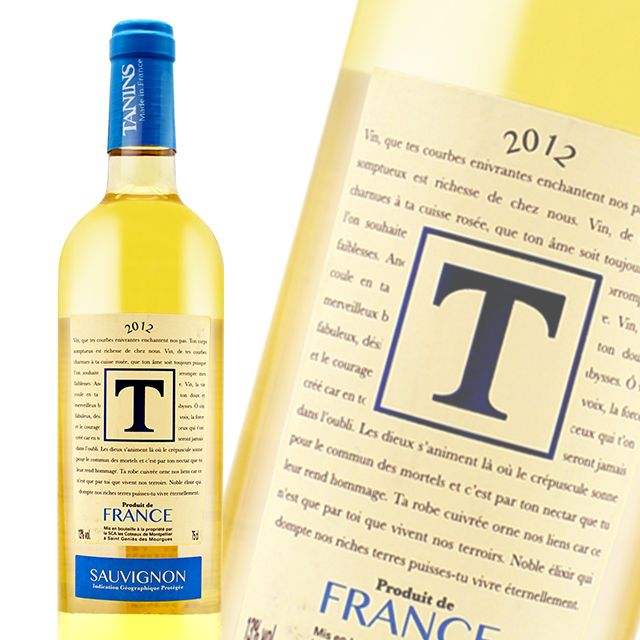 法国原瓶进口白葡萄酒 泰妮丝苏维浓干白葡萄酒 Tanins Sauvignon Blanc 单支装750ml【2012】