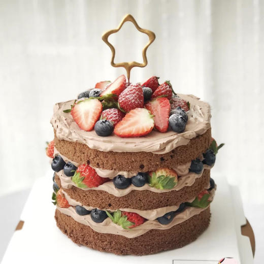 韩式ins圆形裸蛋糕【采用新西兰进口安佳淡奶油】 商品图0