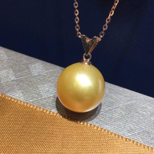 【金珠吊坠】低调的美丽 菲律宾金珠吊坠 12-13mm 近圆饱满金色 强光