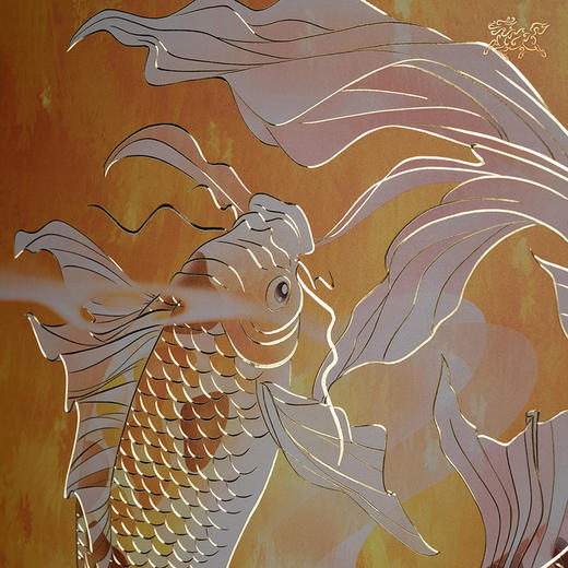 铜师傅手工錾刻铜雕画锦鲤