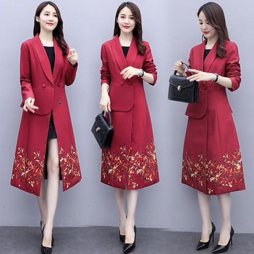 WZNH-SYG82016秋季新款时尚潮流中长款印花风衣外套 商品图0