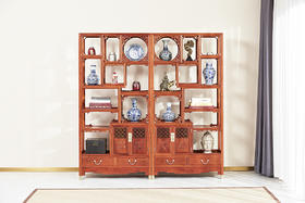 红桥红  家具严选  缅甸花梨（大果紫檀）  【200 福庆有余 博古架】