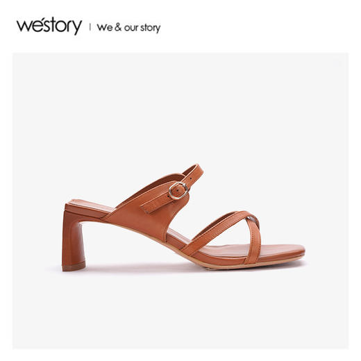 westory2020年夏季新品交叉凉鞋女一字带拖鞋两穿W20BJ60801 商品图1