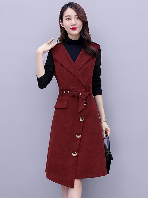 GYX-9972背带连衣裙两件套女2020年秋冬新款洋气减龄气质 商品图2