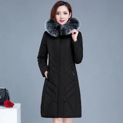 WE5530大毛领羽绒棉中长款气质修身显瘦保暖棉服 商品图2