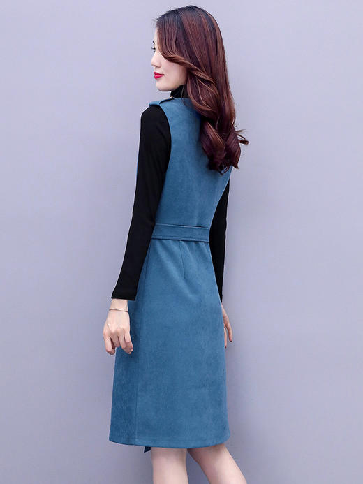 GYX-9972背带连衣裙两件套女2020年秋冬新款洋气减龄气质 商品图4