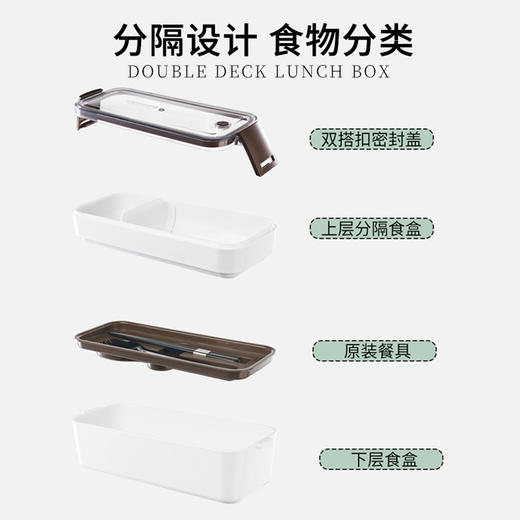 日本 USAMI乌萨咪 日式双层便当饭盒 可微波可冷藏 商品图3