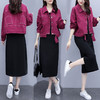 YYXS-8003大码女装两件套2020年秋季新款减龄连衣裙洋气显瘦套装 商品缩略图0