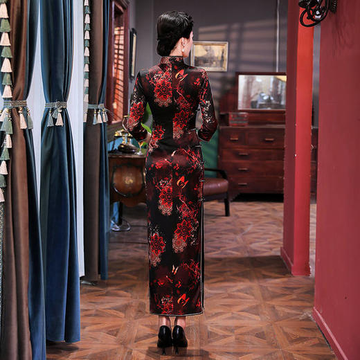 WXG-新款复古高档气质修身真丝旗袍 商品图3