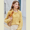 欧芮儿套头毛衣女宽松秋冬新款不规则翻领斜襟灯笼袖打底衫 商品缩略图1