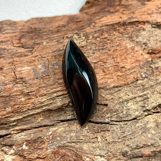 派瑞翡翠 翡翠戒面 糯种 墨翠 商品图0