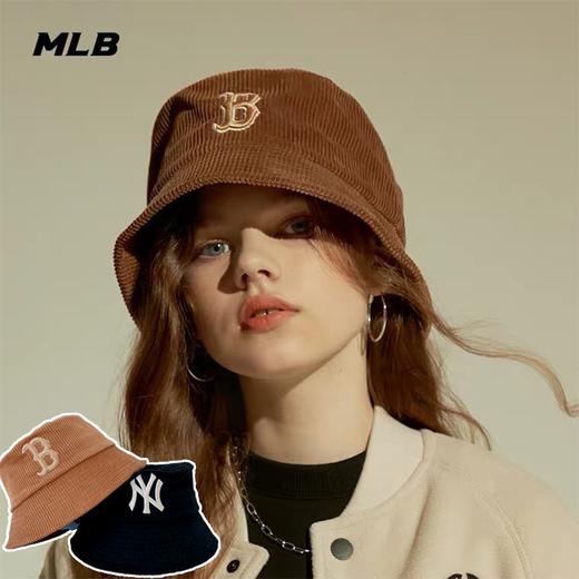 专柜同品质 ny(major league baseball)复古款灯芯绒 刺绣渔夫帽 百搭