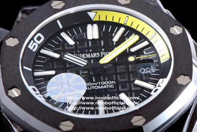 JF厂神器  爱彼AP 皇家橡树离岸型DIVER潜水腕表，升级版锻造碳纤维 15706,其升级特点:1.面玻璃升级为超通透性2.圈口内影升级更接近正品3.表面升级为CD纹效果