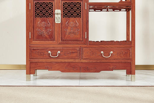 红桥红  家具严选  缅甸花梨（大果紫檀）  【200 福庆有余 博古架】 商品图8