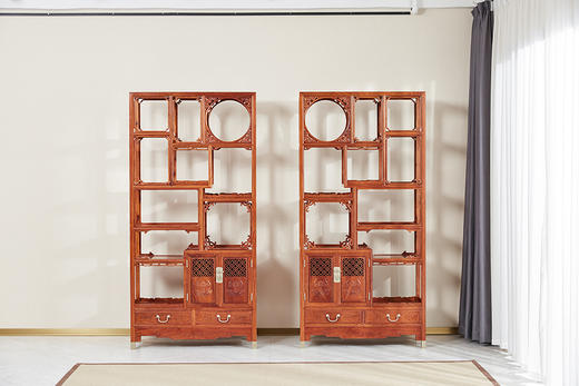 红桥红  家具严选  缅甸花梨（大果紫檀）  【200 福庆有余 博古架】 商品图2