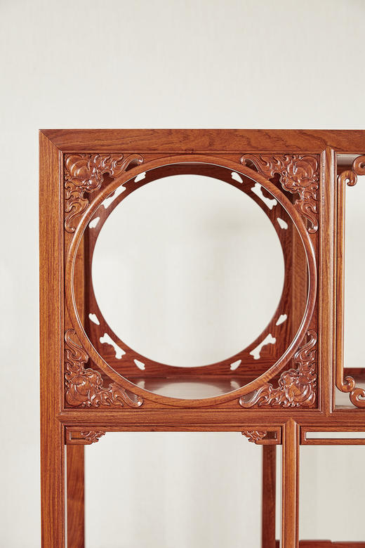 红桥红  家具严选  缅甸花梨（大果紫檀）  【200 福庆有余 博古架】 商品图4