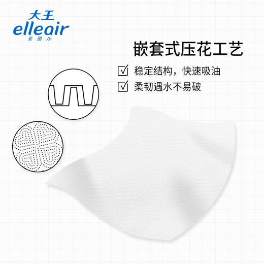 大王elleair厨房纸巾美学系列利落洁冽型70节2大卷吸水吸油 商品图1