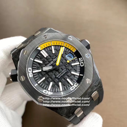 JF厂神器  爱彼AP 皇家橡树离岸型DIVER潜水腕表，升级版锻造碳纤维 15706,其升级特点:1.面玻璃升级为超通透性2.圈口内影升级更接近正品3.表面升级为CD纹效果 商品图4