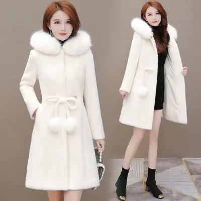 WE9173时尚中长款貂绒大衣女2020冬季新款 商品图0