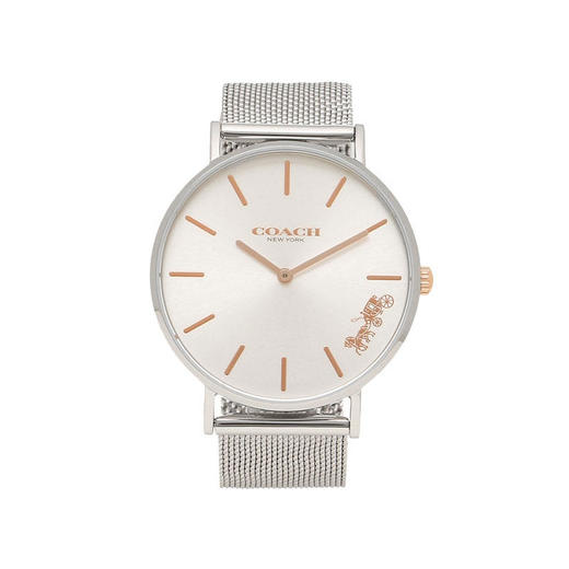 coach蔻驰手表coach手表perry系列银色钢带石英手表情侣表女表情侣