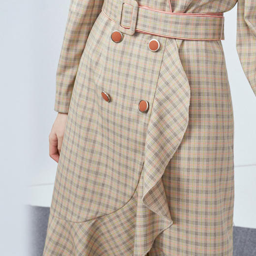 裁缝学苑AG96长袖荷叶边西装秋款连衣裙纸样 女装长裙服装裁剪图 商品图2