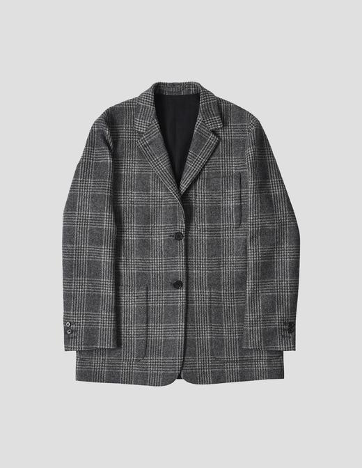 Margaret Howell 烟灰色格纹羊毛西装外套 商品图6