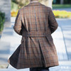 Hardy Minnis Harris Tweed Cheviot 羊毛格纹暖棕色马球大衣 商品缩略图3