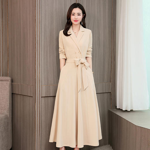 WZNH-OKYZ88691-1舒适时尚长款纯色中长款连衣裙 商品图3