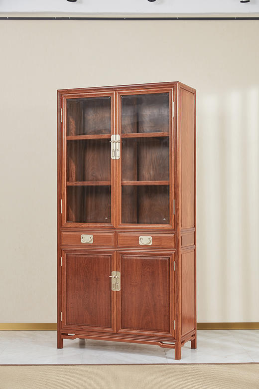 红桥红  家具严选  缅甸花梨（大果紫檀）  【196层架形明式玻璃书柜  全独板】 商品图8