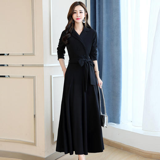 WZNH-OKYZ88691-1舒适时尚长款纯色中长款连衣裙 商品图2