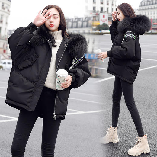 WZNH-ANY5619保暖时尚气质纯色百搭优雅连帽2020年冬季羽绒服 商品图1