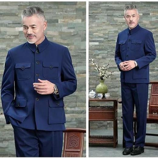 TSNZ201016新款中老年加绒中山装两件套 商品图3