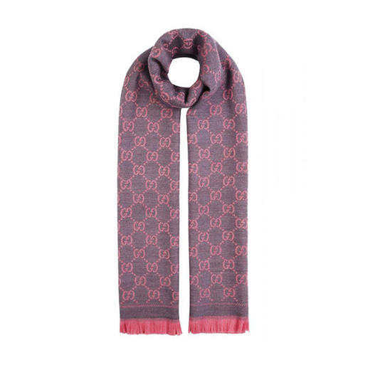 【四】GUCCI 古驰 女士GG提花图案针织围巾 混色 133483 3G200 1272 商品图0