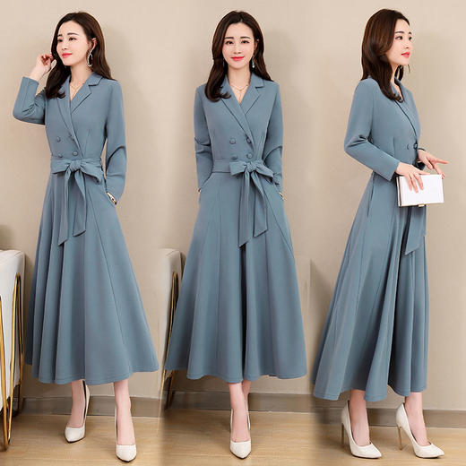 WZNH-OKYZ88691-1舒适时尚长款纯色中长款连衣裙 商品图0