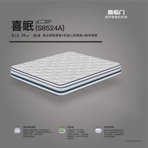 喜眠S8524A-蓝床垫 商品图0