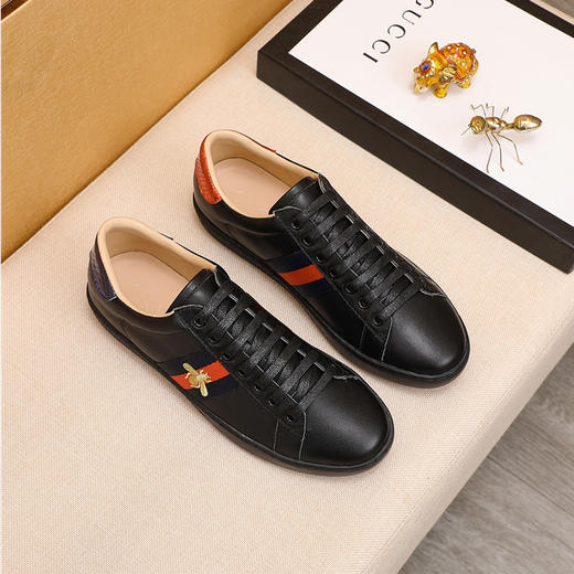 【一】GUCCI 古驰 Ace系列 男士刺绣运动鞋 黑色 429446 02JP0 1284 商品图4