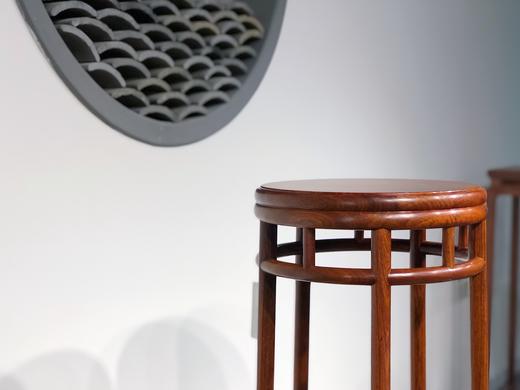 红桥红  家具严选  缅甸花梨（大果紫檀）  【90 直棂竹节式  五足花架】 商品图3