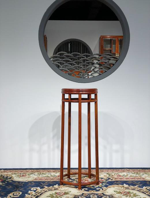 红桥红  家具严选  缅甸花梨（大果紫檀）  【90 直棂竹节式  五足花架】 商品图2